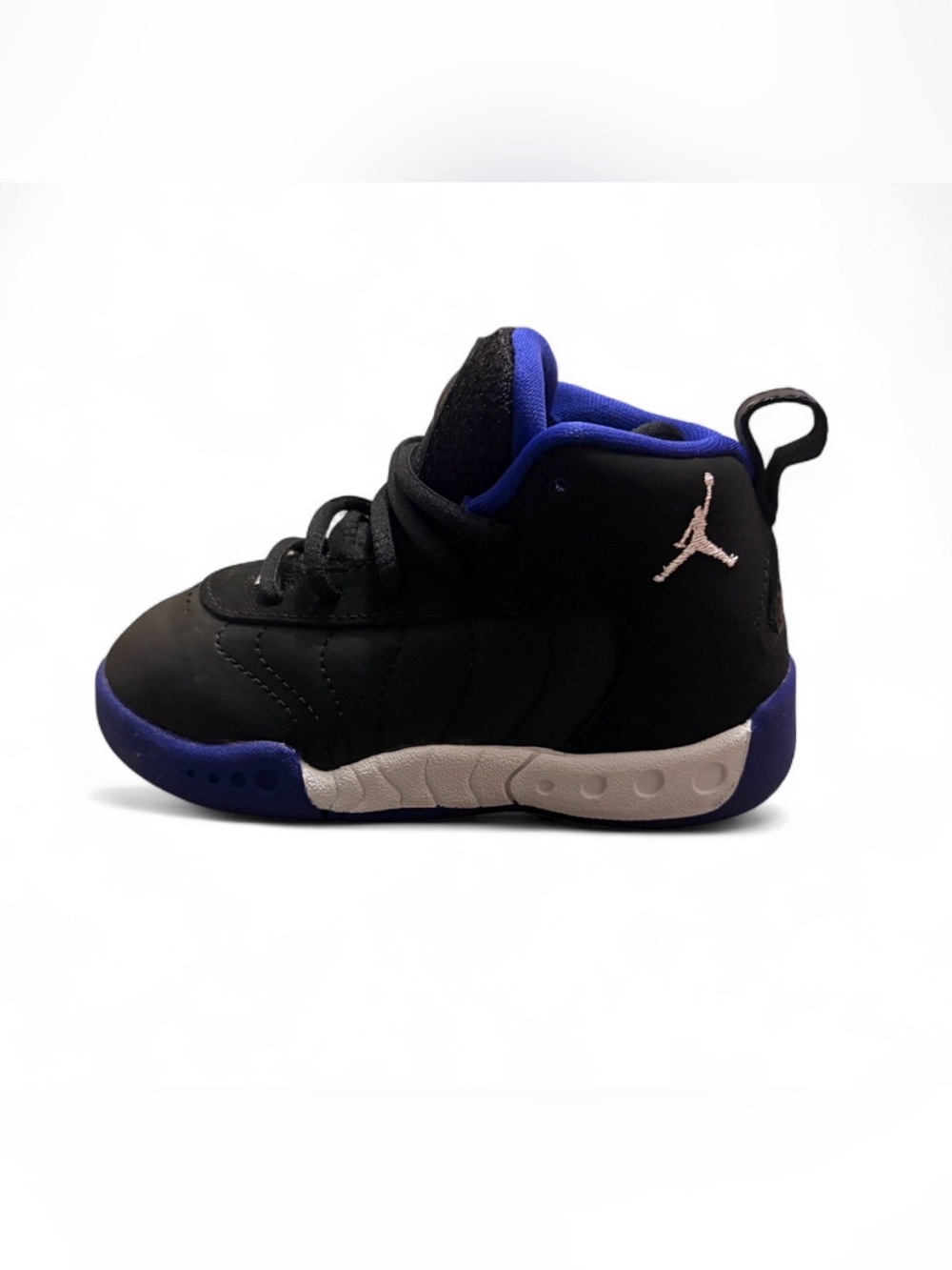 Jordan Kids Black and Royal Blue High-Top Sneakers